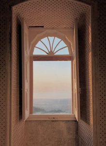 Curve top Window with designs 