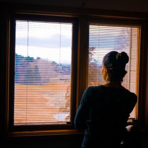 A women looking out of the window