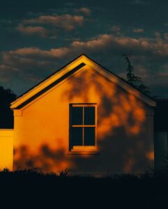 Photo of a house in evening